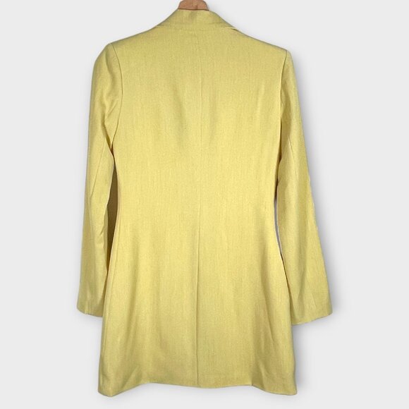 🍂🍁 4th & Reckless Tailored Blazer Dress Muted Yellow SMALL Long Sleeve NEW - Picture 7 of 13